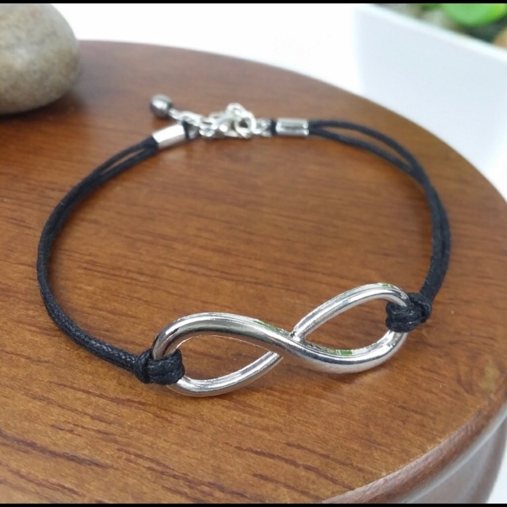 Infinity Charm Cord Bracelet